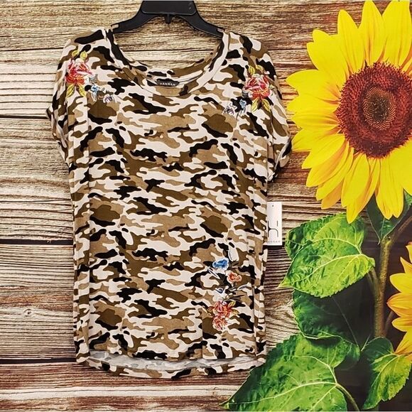 Hannah embroidered 🌹 Rose's army fatigue top - Picture 4 of 6